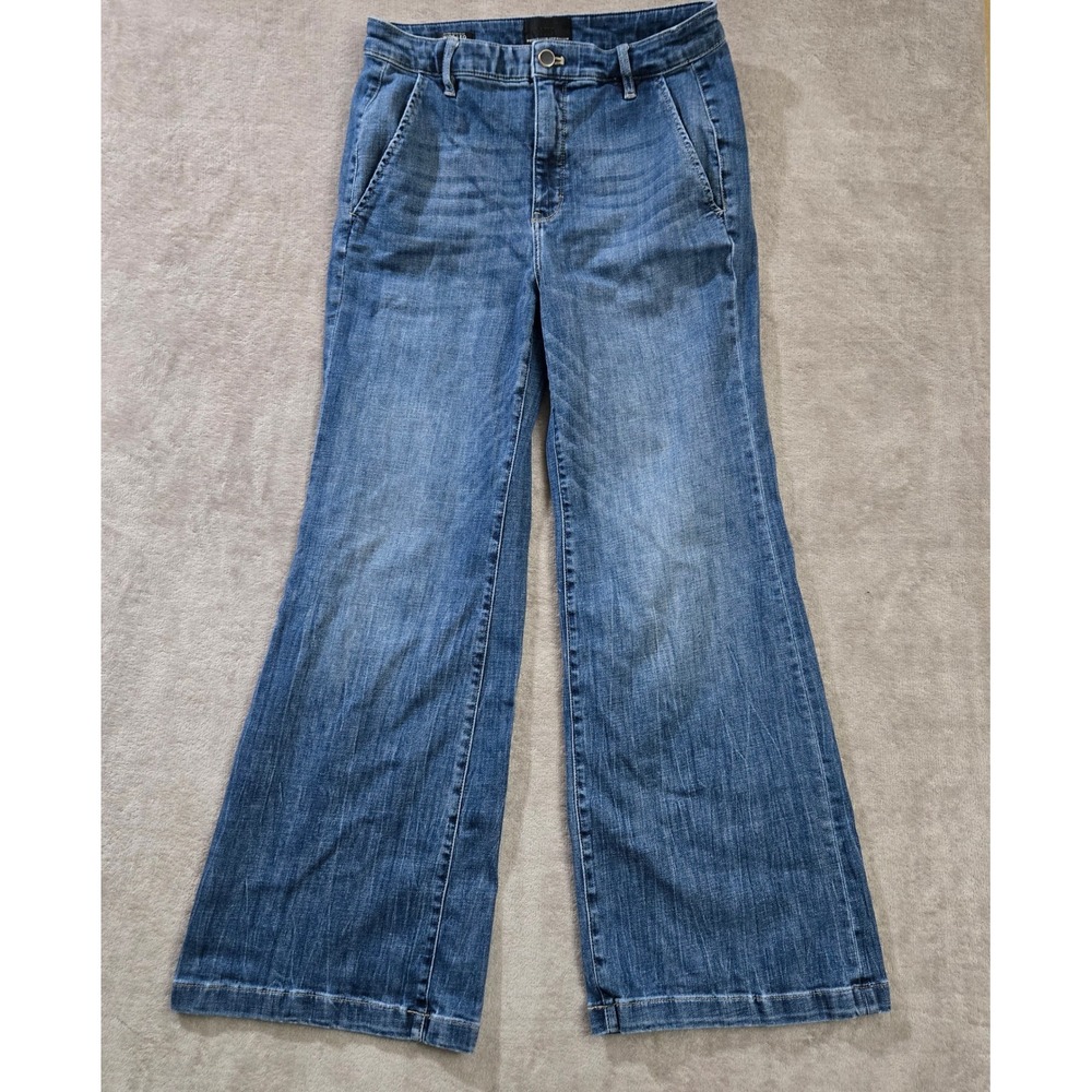 White‎ House Black Market Jeans Womens 10lue Extra High Rise Wide Leg Everyday